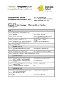 TTF-ROADEX conference programme – 8 October 2026 – Aviemore